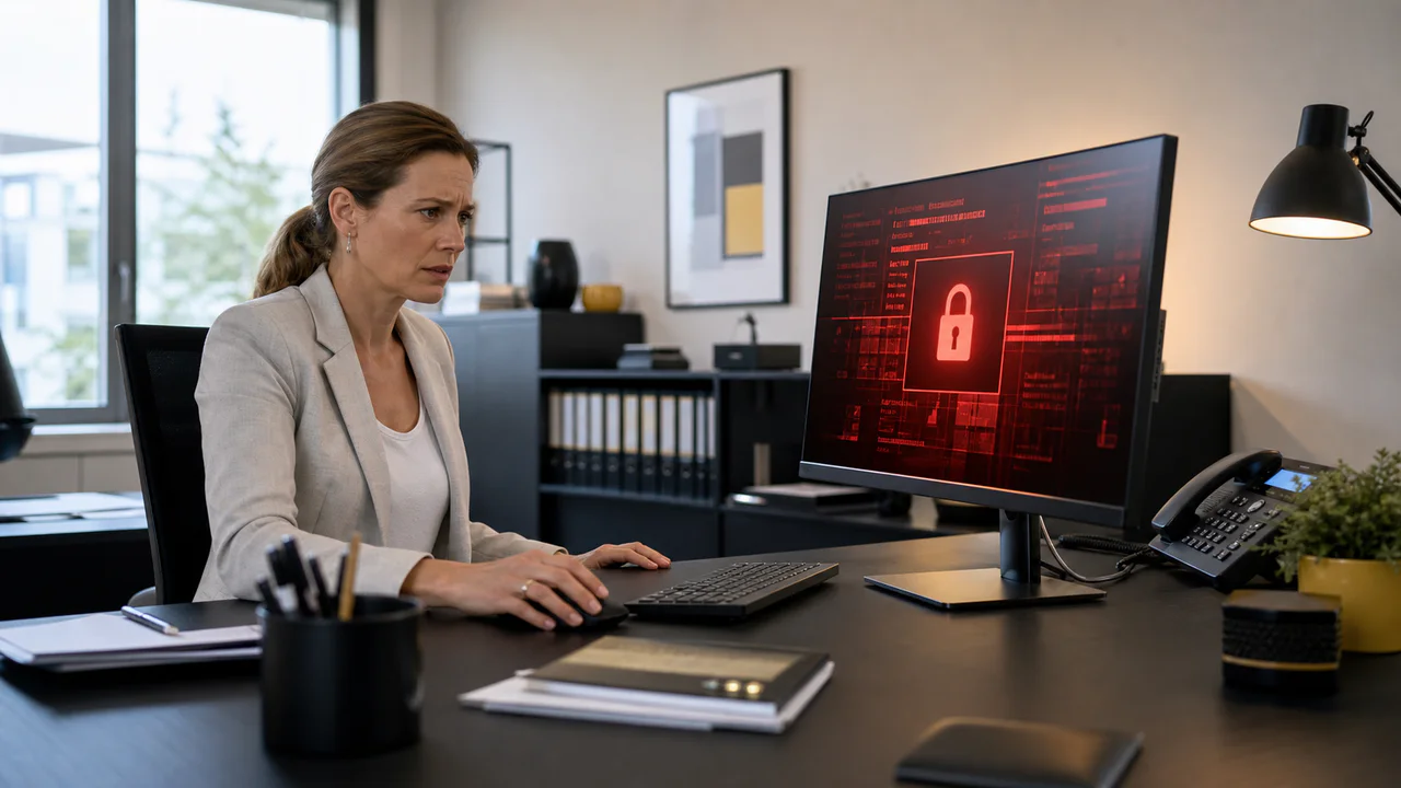 Mitarbeiterin bemerkt Cyberangriff auf einem Arbeitsplatz